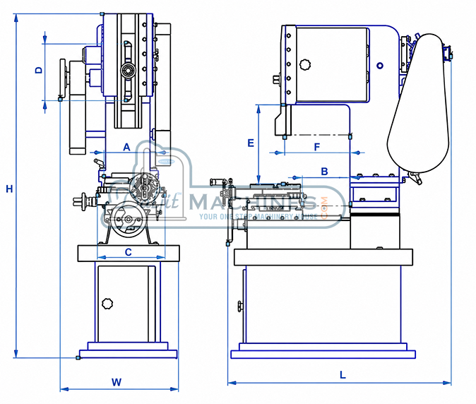 Cone pulley diagram for DLS-6 light duty slotting machine