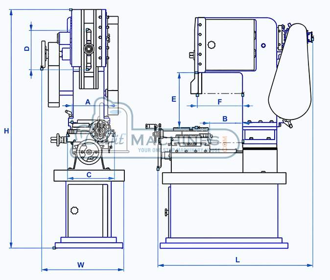 Cone pully series slotting machine diagram