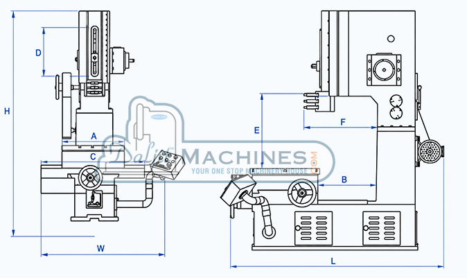 Extra heavy duty series slotting machine diagram